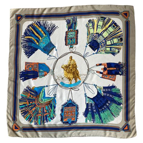 Hermès “Cuirs du Desert“ Silk Scarf For Sale at 1stDibs